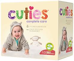 Cuties Complete Care Baby Diapers Size 3 180 Count