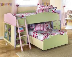 Doll House Pink Green Wood Storage Twin Loft Bunk Bed Twin Loft Bed Kids Loft Beds Bunk Beds With Stairs