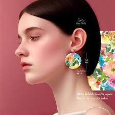 Watercolor Flowers Transfer Paper for Polymer Clay (4x5.5 inch) #620