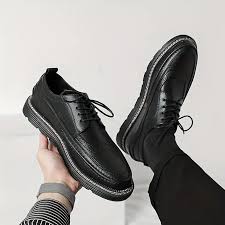 Calzado Elegante De Hombre Con Puntera Sólida, Zapatos Con Cordones  Resistentes Al Desgaste Y Parte Superior De Cuero Pu, Calzado Diario De  Oficina Para Hombres - Men's Shoes - Temu Chile