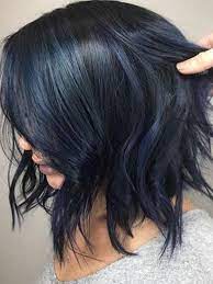 Black hair with blue highlights! Short Blue Black Hair In 2021 Hair Color Ideas For Brunettes Short Hair Color For Black Hair Brunette Hair Color