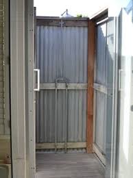 This bathroom features galvalume ¾ corrugated in the shower for an eye catching accent. 16 Indoor Outdoor Showers Ideas Indoor Outdoor Outdoor Shower Indoor