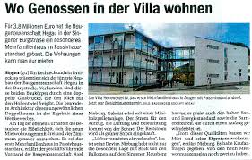 Du willst eine neue wohnung mieten & umziehen? Baugenossenschaft Hegau Presseberichte 2