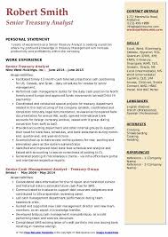 Senior Treasury Analyst Resume Samples Qwikresume
