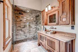 Idea of minimalist bathroom in private house. Rustic Mountain Cabin Bathroom Ideas Houzz