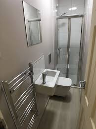With these ensuite bathroom ideas, you'll be inspired by wall mirrors, freestanding tubs, and elegant bathroom lighting and more ensuite ideas: Adding A Long Narrow Ensuite In Leeds Uk Bathroom Guru Small Shower Room Small Bathroom Layout Small Bathroom Plans