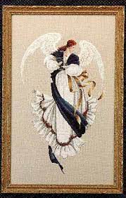 38 w x 38 h. Lavender And Lace Angel Of Hope Cross Stitch Pattern Cross Stitch Angels Cross Stitch Patterns Cross Stitch Pictures