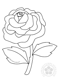 Free printable flower coloring page. Rose Flower Coloring Pages Kids Flowers Templates