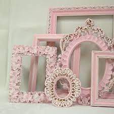 Shabby Chic Pink Picture Frame Set Pink Picture Frames Shabby Chic Picture Frames Vintage Shabby Chic