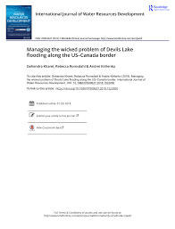 PDF) Managing the wicked problem of Devils Lake flooding along the  US–Canada border