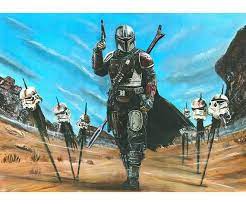 Star Wars The Mandalorian Limited Edition Art Print Etsy Art Limited Edition Art Print Star Wars