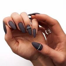 Almond Short Almond Shaped Matte Black Nails 33 Breathtaking Designs For Almond Shaped Nails Almond Shape Nails Dark Nail Designs Matte Nails