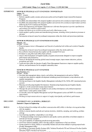 Senior Supplier Quality Engineer Resume Samples Velvet Jobs