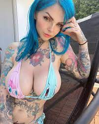 Big tits blue hair
