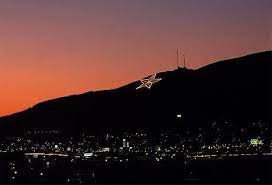 Skyline el paso mountain star. World S Largest Man Made Illuminated Star Star Of El Paso The World S Largest Man Made Illuminated Star Since 1946 The El Paso El Paso Texas Travel Posters