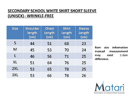 wrinkle free secondary school uniform white shirt short