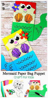 This sweet mermaid activities (and mermen) printable pack is aimed at preschool and kindergarten aged kids. Mermaid Paper Bag Puppet Buggy And Buddy