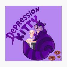 Big Mouth Depression Kitty Illustration