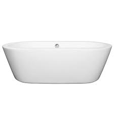 Cast iron what floor mount filler purist freestanding bathtubs you and lumbar support too. Wyndham Collection Mermaid 5 92 Ft Center Drain Soaking Tub In White Wcobt100371 At The Home Depot Free Standing Bath Tub Soaking Bathtubs Wyndham Collection