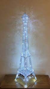 Simple designs paris 16 in black eiffel tower table lamp with. Clear Crystal Diamante Led Eiffel Tower Floor Lamp Comfortzone Home Furnishers
