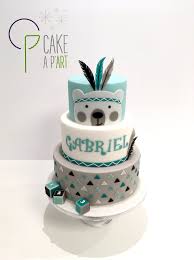 Gateau Bapteme Garcon Ourson Indien Bleu Gateau Bapteme Gateau Personnalise Gateau Bapteme Garcon