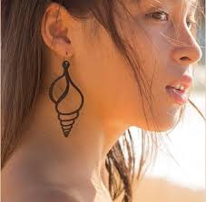 Rubber Earrings Recycled Jewellery Contemporary Jewelry Gift for Her  Valentines Day Shell Earrings Lightweight Unique