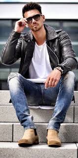 Hairstyles For Indian Men Jacket And Denim White T Shirt Leather Jacket Men Mens Fashion Casual Mens Fashion Edgy