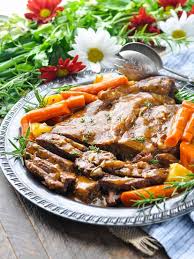 This easy slow cooker pot roast needs only five common ingredients plus water—you can even substitute vegetables you have on hand or omit them altogether. Classic Pot Roast Oven Or Slow Cooker The Seasoned Mom