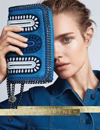 Natalia Vodianova Featured In Our Ss15 Campaign Carrying Our New Embroidered Denim Falabella Bag Sac Porte Monnaie Cuir