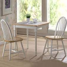 Rustic wooden farmhouse pub table set breadboard ends. Boraam Farmhouse Tile Top Square 3 Piece Small Dinette Set Www Hayneedle Com Compact Dining Table Kitchen Bistro Set Patio Furnishings