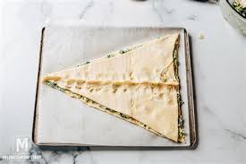 Using a pizza cutter or knife, cut from a bottom corner to the center of the top. Gisul Peulleoseu Pizza Dough Spinach Dip Christmas Tree Recipe Pizza Dough Spinach Dip Christmas Tree Recipe How To Want To Save This Recipe