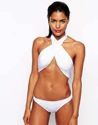 Asos Asos Cross Front Wrap Halter Swimsuit At Asos Swimsuits Halter Swimsuits Swimwear