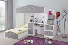 Lit Mezzanine Combi Blanc Et Gris Espace Bureau Integre Chambre Enfant Decoration Chambre Garcon Lit Enfant