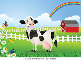 Так начинается рассказ платонова 'корова'. Cow Cartoon In Pasture Canstock
