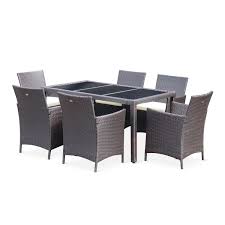 This is table en résine tressée by divine agency on vimeo, the home for high quality videos and the people who love them. Salon De Jardin Tavola 6 Marron Chocolat En Resine Tressee Table D Exterieur 150cm Avec 6 Fauteuils