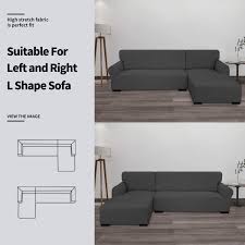 This cover has been made with stretch fabric that ensures a better adaptability to the shape of the sofa these covers are exclusively compatible with the ikea® sofa models. Buy Easy Going Stretch Sofa Slipcover 2 Pieces L Shaped Sofa Cover Sectional Couch Cover For Living Room Jacquard Fabric Chaise Cover With Elastic Bottom For Dogs Kids Small Dark Gray Online In Turkey B084tlz7pq