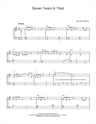 Con le note da colorare, per suonare, cantare e colorare. John Williams Seven Years In Tibet Sheet Music Pdf Notes Chords Film Tv Score Piano Solo Download Printable Sku 17122
