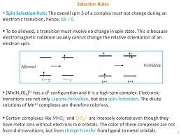 The laporte rule is a spectroscopic selection rule that only applies to centrosymmetric molecules (those with an inversion centre) and atoms. And To What Degree They May Be Forbidden Depends On Selection Rules Ppt Download