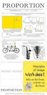 This Principle Of Design Worksheet Covers Proportion It Includes Examples Of The Rule Of Thirds Go Principles Of Design Proportion Art Art Projects For Teens
