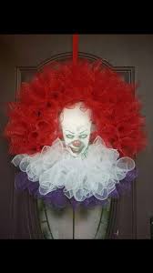 Pennywise Halloween Door Wreath Halloween Outdoor Halloween Halloween Diy Halloween Decorations