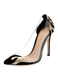 Black And Gold Pumps Gianvito Rossi Ira Plexi 105mm Pumps Black Gold In 2020 Pumps Black And Gold Pumps Black Pumps