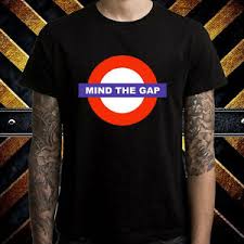 Details About Mind The Gap London Subway Caution Logo Mens Black T Shirt Size S To 3xl