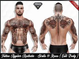To be done several times to take, but this is the appeal of the aesthetic. Second Life Marketplace Hud Tattoo Applier Aesthetic Skulls Roses Full Body