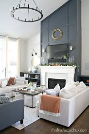 An accent wall (or feature wall) is an interior wall whose design differs from that of the other walls in the room. Dramatic Fireplace Wall Makeover High Ceiling Living Room Tall Ceiling Living Room Accent Walls In Living Room