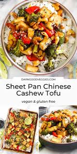 Sheet Pan Chinese Cashew Tofu Darn Good Veggies Recipe Healthy Dinner Tofu Recipes Healthy Dinner Recipes