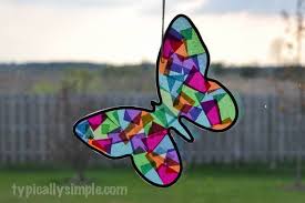 With some pretty pink tulle and a peg, you too can create these butterflies from ben franklin crafts. Stained Glass Butterfly Craft Typically Simple
