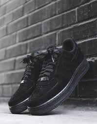 Black Air Force 1 Low Top Nike Airforce 1 Black Suede Stylish Sneakers Black Sneakers Leather Shoes Woman