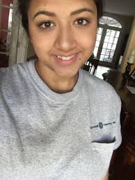 I am working, looking down at my laptop, but I look like I'm sleeping bc  Tara always makes my eyelashes so long and thick. Like a Disney Princess  without the C-Cups. Hair: @