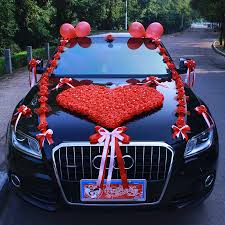 Here are some wedding car decorating tips for the newlyweds' getaway vehicle. Genesis Wedding Car Wedding Supplies Flower Car Decoration Wedding Car Decoration Flower Wedding Car Set Head Flower Wedding Car Flower