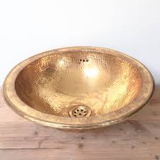 30 35cm moroccan sink hammered brass